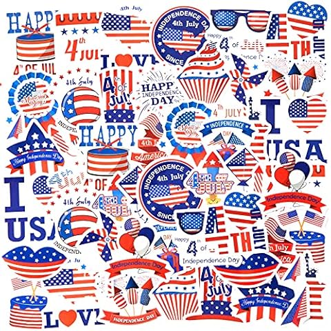Tenare 50 Pieces Independence Day Stickers Cover