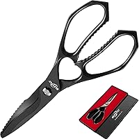 Vista 1 de Kitchen Scissors for Food，Premium Kitchen Shears Heavy Duty，8.8″Ultra Sharp Meat Scissors Detachable Blade，All Steel Poultry Shears Black Titanium