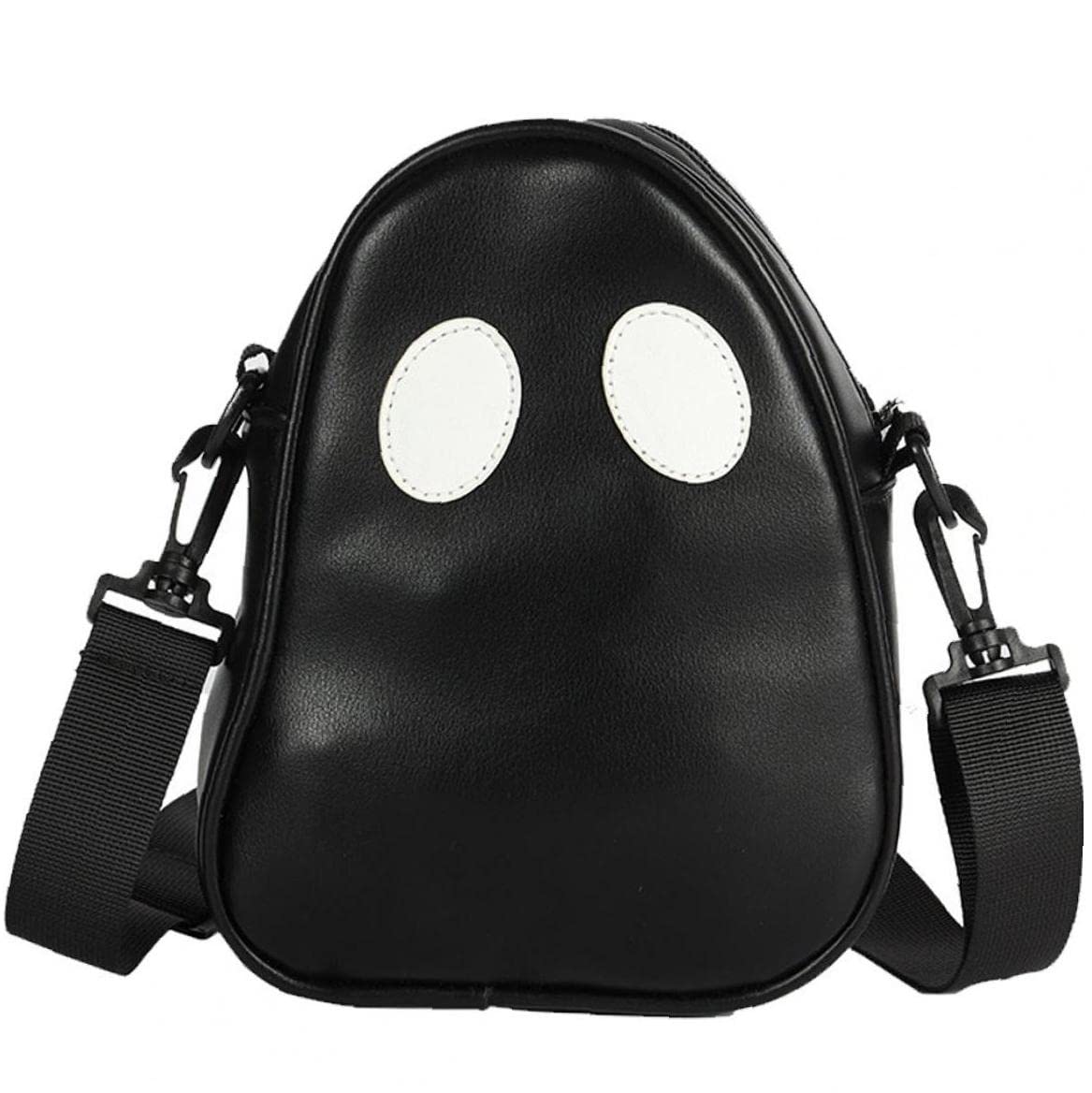 Danlai Black Ghost Crossbody Bag Cute Halloween Ghost Shoulder Bag Pu Leather Purse Couples Satchel Handbag