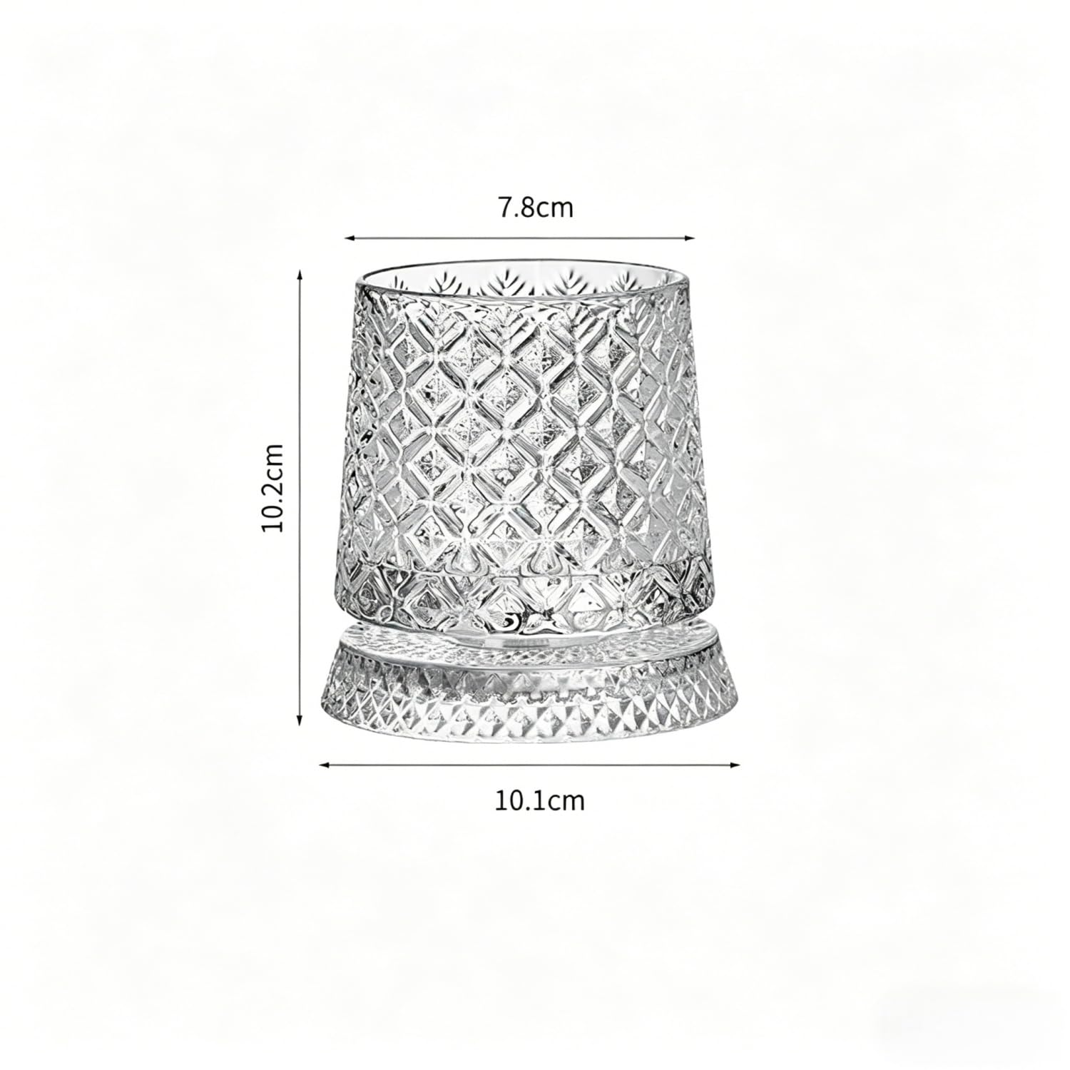 Bicchieri da whisky rotanti a 360°, con sottobicchieri luminosi a LED, bicchieri trasparenti rotanti da 270 ml, per scotch e bourbon, bicchieri da cocktail per feste a casa, regalo per gli amanti del