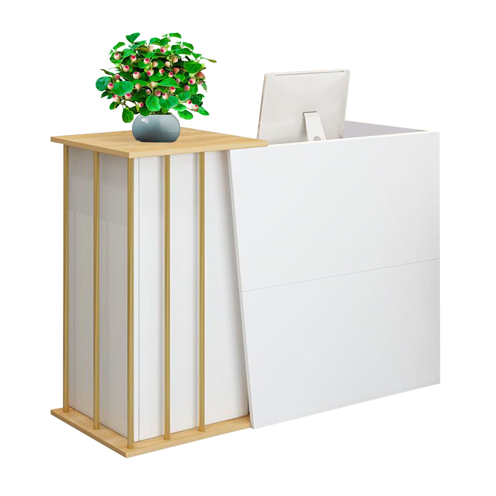 GAOXIAO Reception Desk Commercial Shop Counter Desk, Modern Storage Cabinet Simple Cashier Counter with Lockable Drawer for Retail Salon Lobby, Stores Elegant Finish C 100 cm