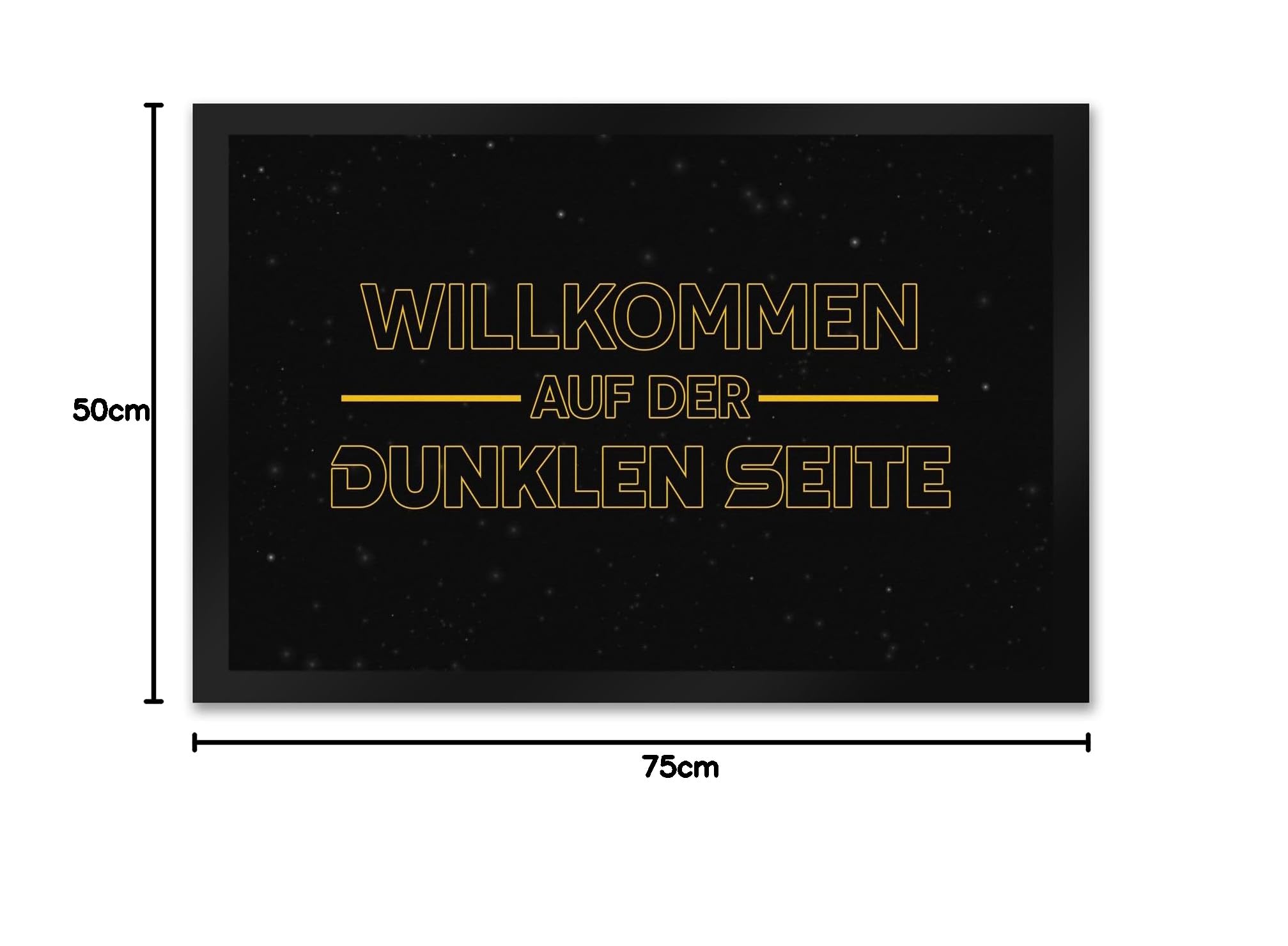 speecheese Willkommen auf der dunklen Seite Fußmatte XXL in 50x75 cm mit Sternenoptik Sterne Krieg Haustür Kinderzimmer Geschenkidee Weltraum unendliche Raum Weiten War Galaxien Stars Star