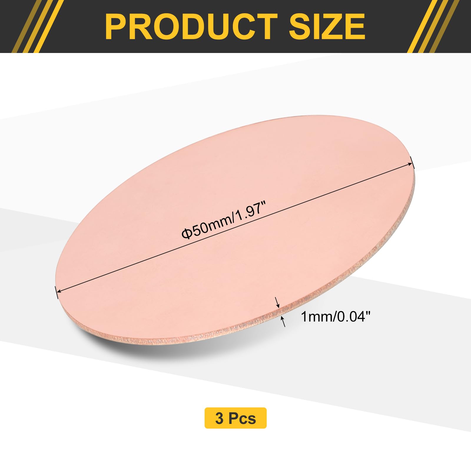 QUARKZMAN 3x Kupferplatten Rund 50mm X 1mm – Reines T2-Kupfer Für DIY & Gravur