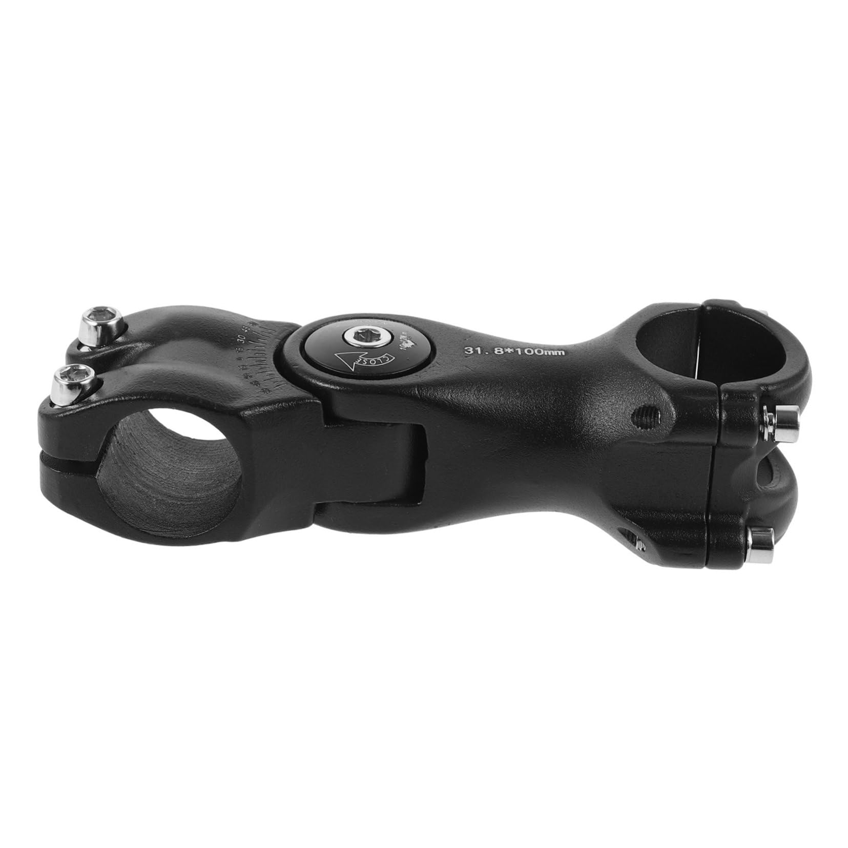 ifundom Potence VTT Léger Tige De Vélo De Montagne Potence De Guidon Réglable Lumière Tiges Monter Ergonomique Rehausseur De Guidon Éleveur Étendu Alliage D'aluminium Black