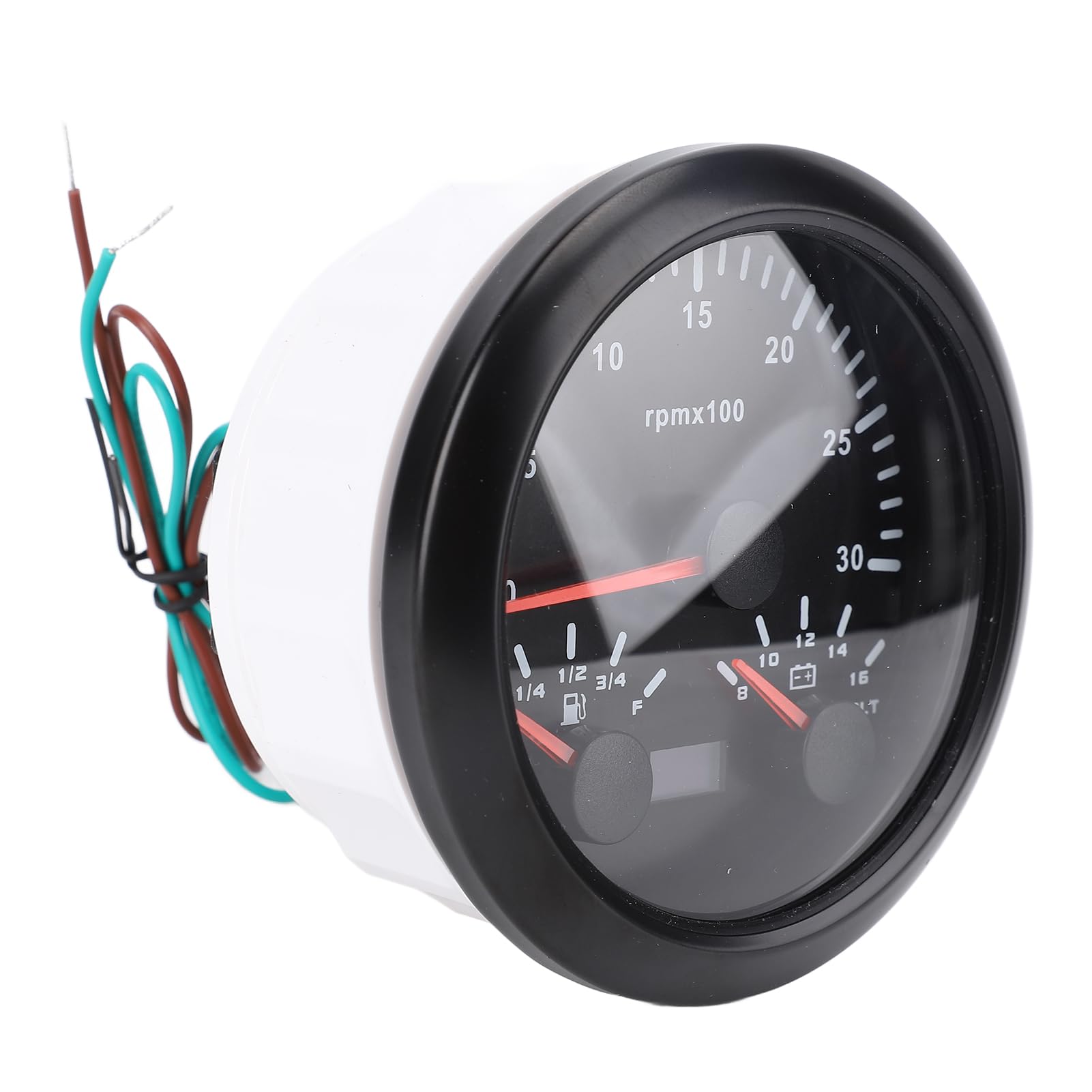 aqxreight 85 Mm Morski Tachometr 85 Mm Tachometr łodzi 3 w 1 Prędkościomierza 3000 Rpm Wskaźnik Napięcia Napięcia z 7 Kolorami Podświetlenie dla Ciężarówki RV Motocykl (aqxreightuap7gvo1th-12)