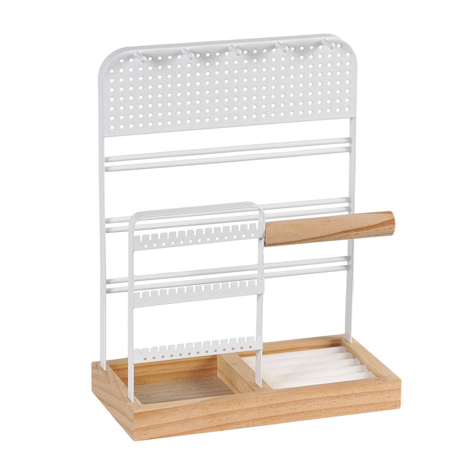 YROHGKPN and Stylish Wood Storage Shelves Stylish Metal Jewelry Display Stand for Earrings Bracelets and Necklaces Accessory Display