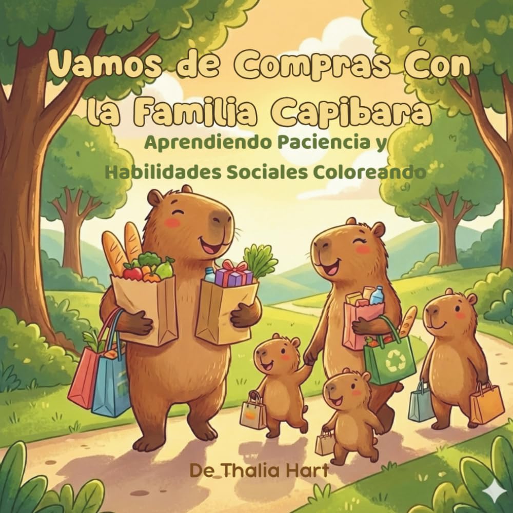 Vamos de Compras Con la Familia Capibara: Aprendiendo Paciencia y Habilidades Sociales Coloreando