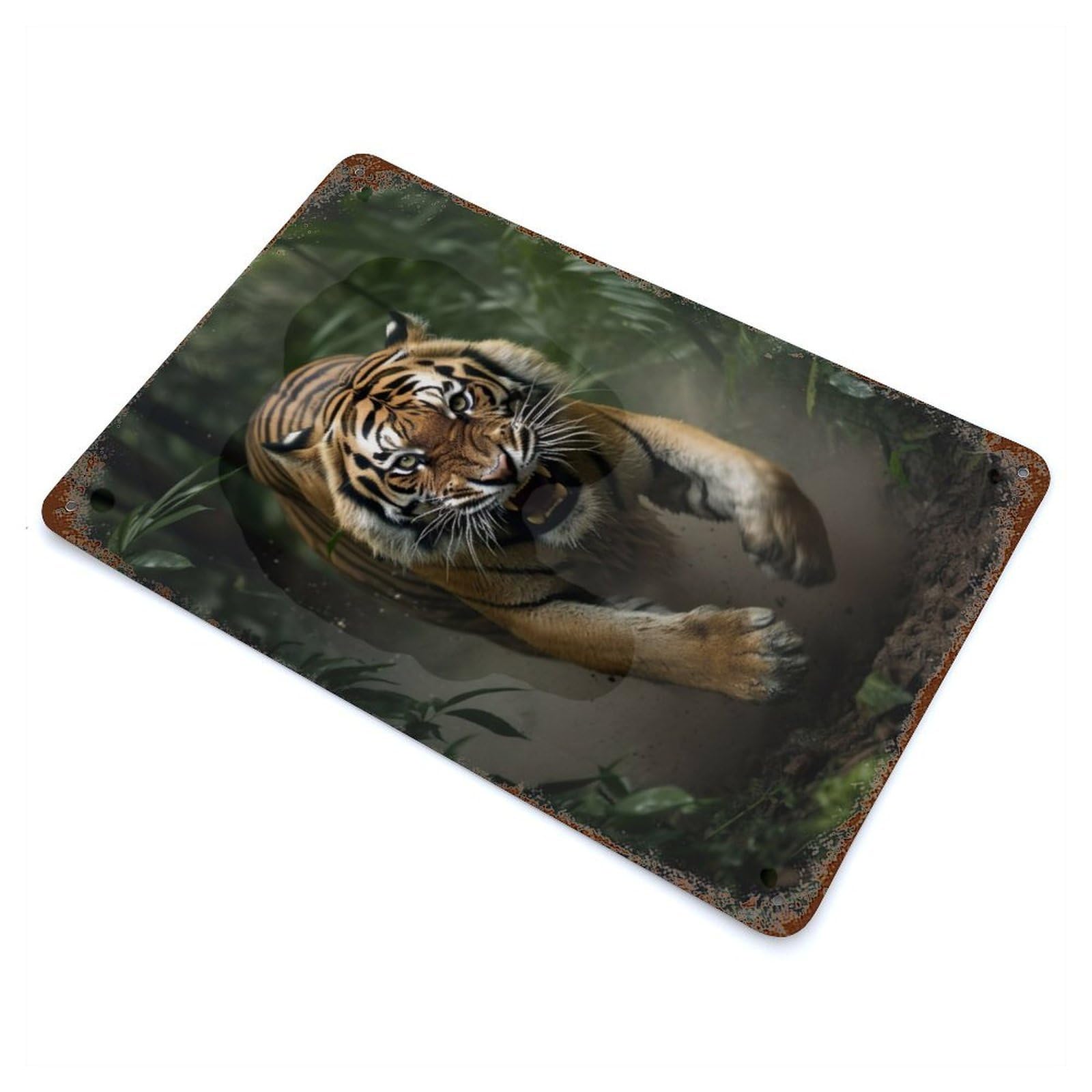 Vintage Rust Metal Sign Wilderness King 11.8"x7.9", Novelty Wall Decor for Garage, Bar And Workshop Decor