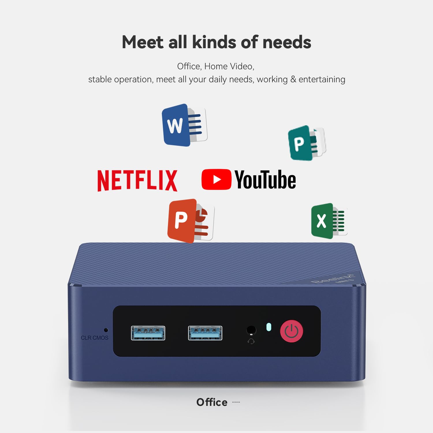 Beelink EQ12 Mini PC with Processor N100(4C/4T), 16G DDR5 500G SSD