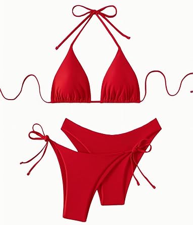 Tainehs Women 3 Piece Swimsuits Sexy Swimwear Halter String Triangle Bikini Sets Bathing Suit