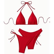 Tainehs Women 3 Piece Swimsuits Sexy Swimwear Halter String Triangle Bikini Sets Bathing Suit