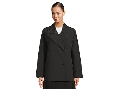 Eileen Fisher Light Cotton Nylon Notch Collar Trench Coat Women