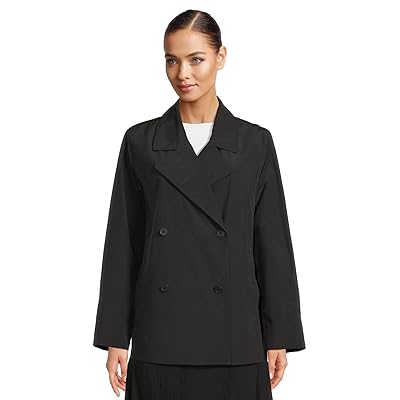 Eileen Fisher Light Cotton Nylon Notch Collar Trench Coat Women