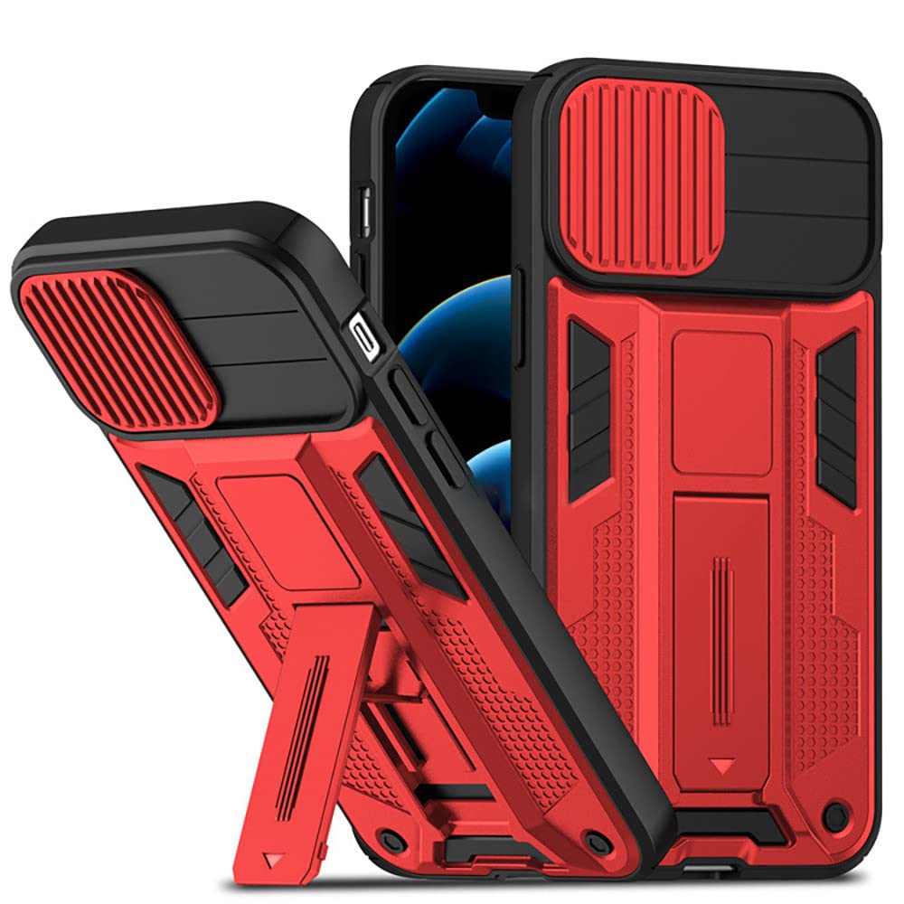 Étui iPhone 14 Pro Max rouge protection objectif coulissante rigide - 7