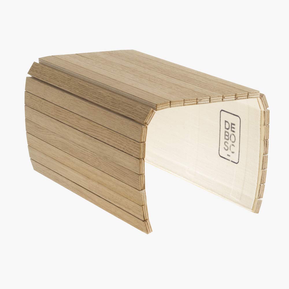 Bandeja Flexible para Sofá - Bandeja de Brazo para Sofá Flexible de Madera Certificada FSC - Reposabrazos Antideslizante para Tazas, Meriendas, Desayunos, Bebidas (Roble)