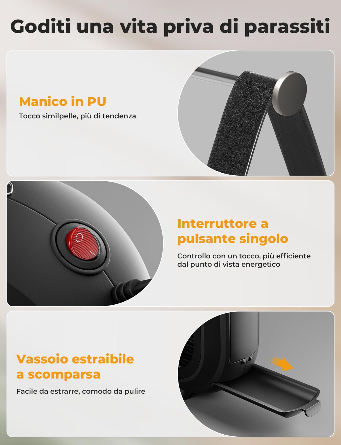 YISSVIC Lampada Antizanzare 20W UV Zanzariera Elettrica con Griglia Elettrica a Doppia Faccia,Cassetto Estraibile, Manico in Pelle PU, Sicuro per Uomini e Animali, Uso Interno, Cavo 1.8m