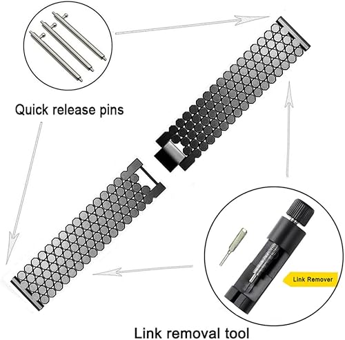 Miniatura 7 de Correas compatibles con Samsung Galaxy Watch de 1.81 pulgadas  Galaxy 3 de 1.77 pulgadas  Gear S3, correa de repuesto de malla metálica de acero