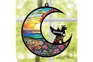 Personalized Dog Memorial Gift with Angel Dog on Moon