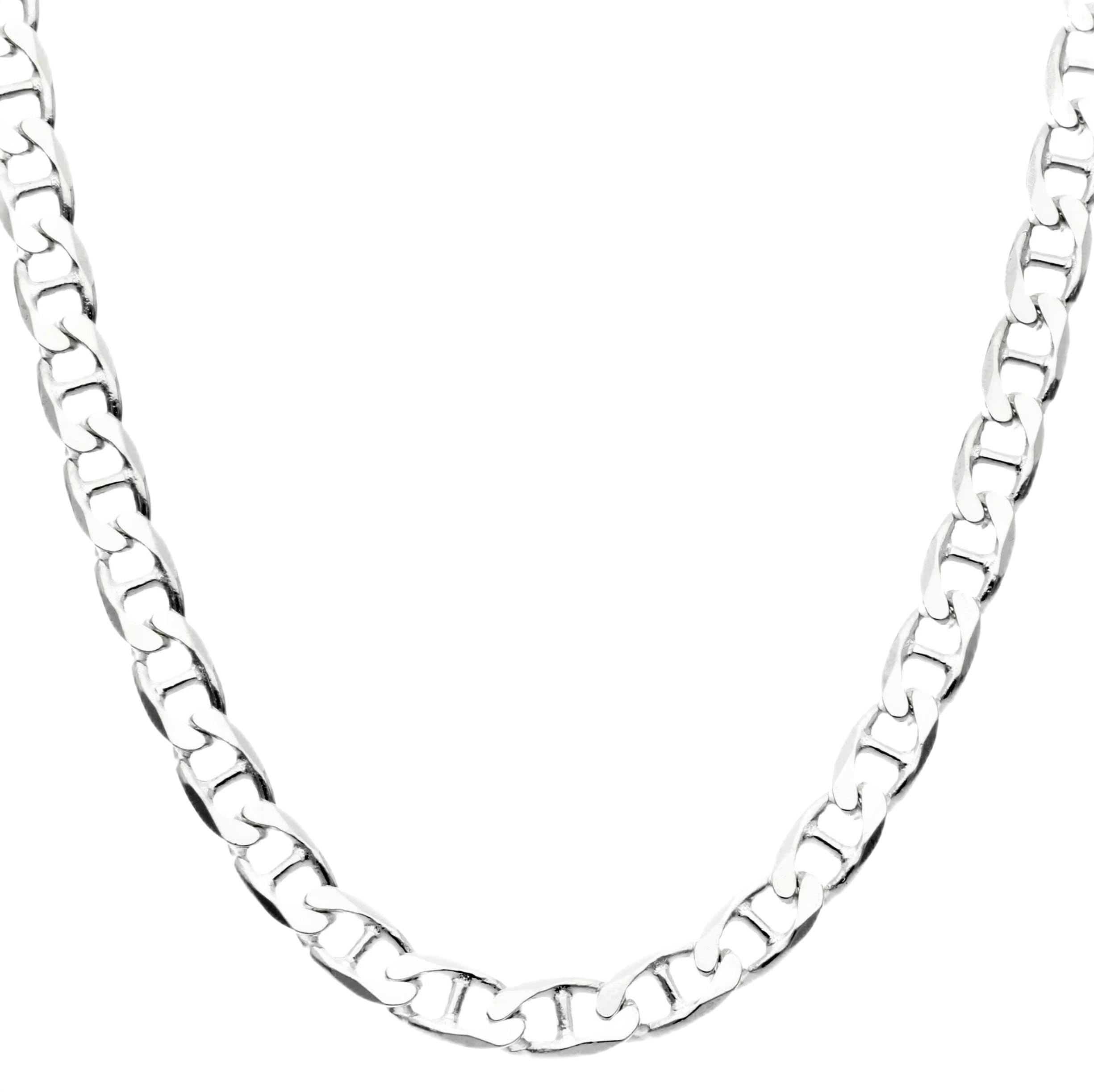 Old English Jewellers 925 Sterling Silver ANCHOR MARINER Chain 16 18 20 22 24 inch - Solid 925 Silver Necklace Men's Women's Ladies Gift