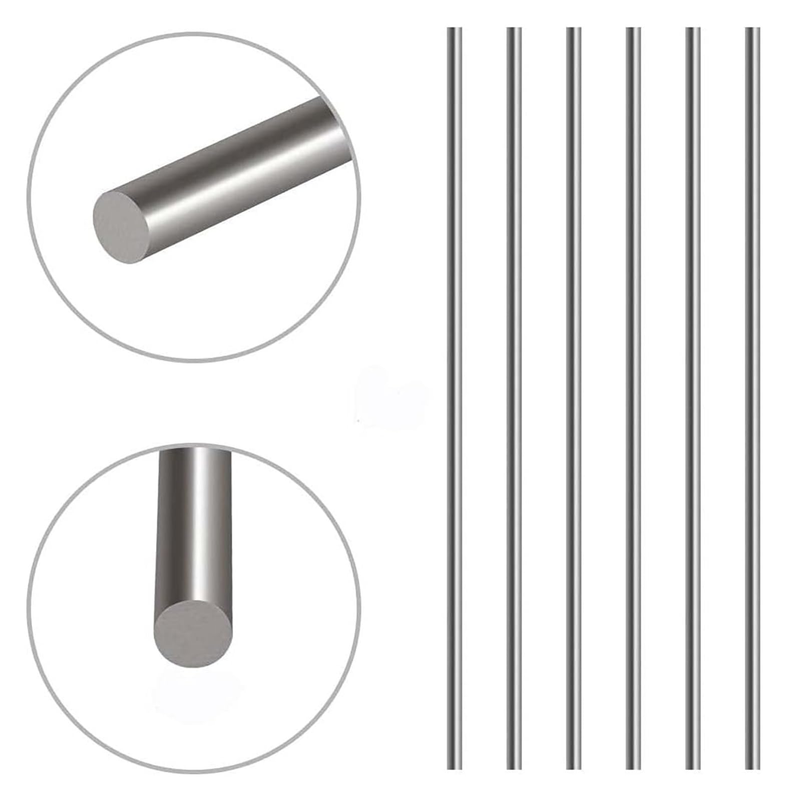 barre in acciaio inox, stock, barre in acciaio 304 Solido tondo asta ampiamente utilizzato in modelli di navi, modelli di auto 200mm/7.9Inch lunghezza 5 pezzi(25mmX20cm)