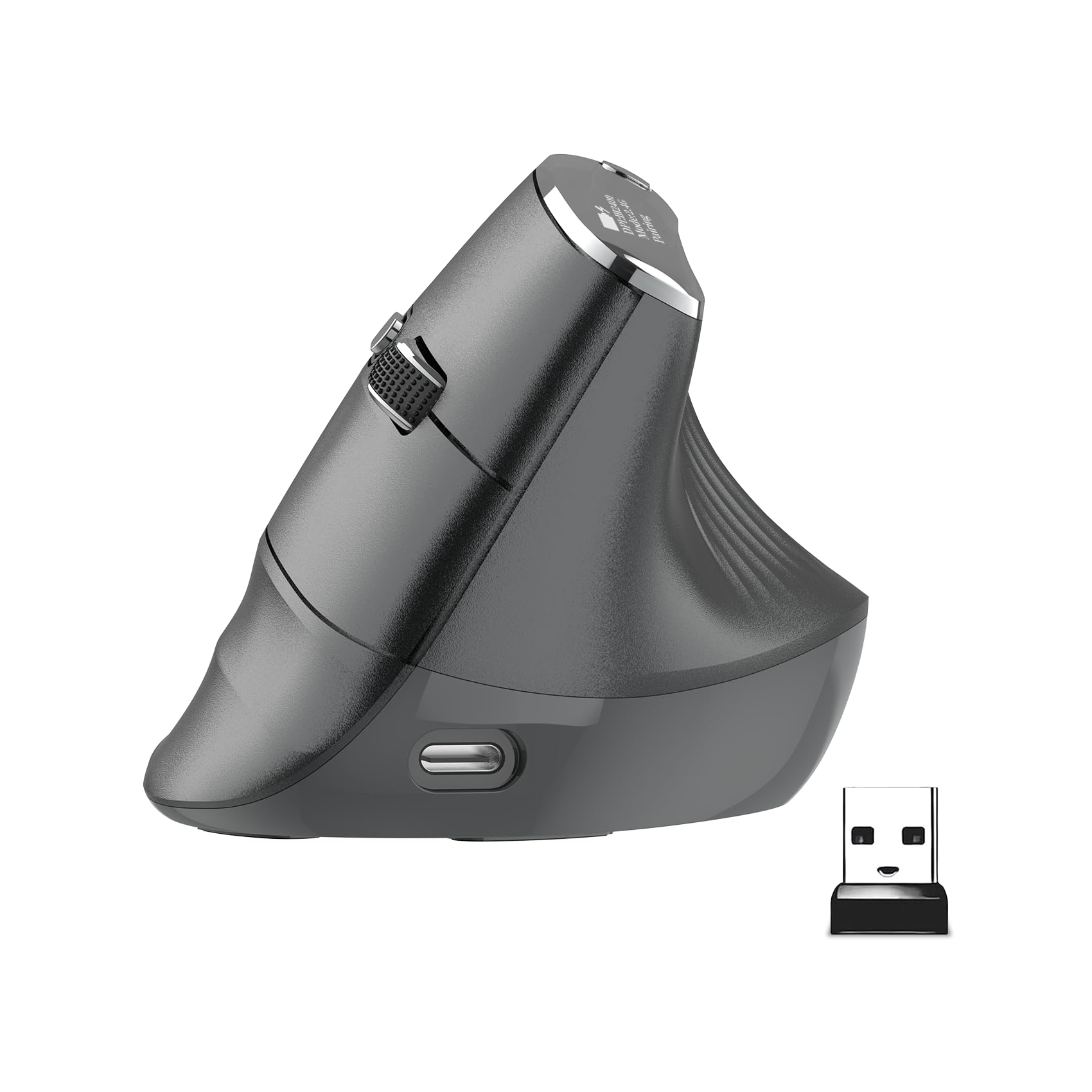 Eelexa New Dual Mode Ergonomic Mouse, Rechargeable Bluetooth Vertical Ergo Mouse Wireless 5 Adjustable DPI, Silent 2.4GHz Optical Carpal Tunnel Mouse for Compatible with Laptop, PC(Right Hand)