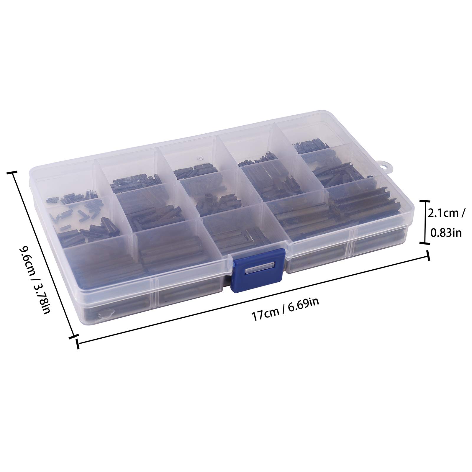 Perno di Tensione a Molla Spine Elastiche Acciaio al Manganese M1.5-M6 Assortment Kit 390 Pezzi