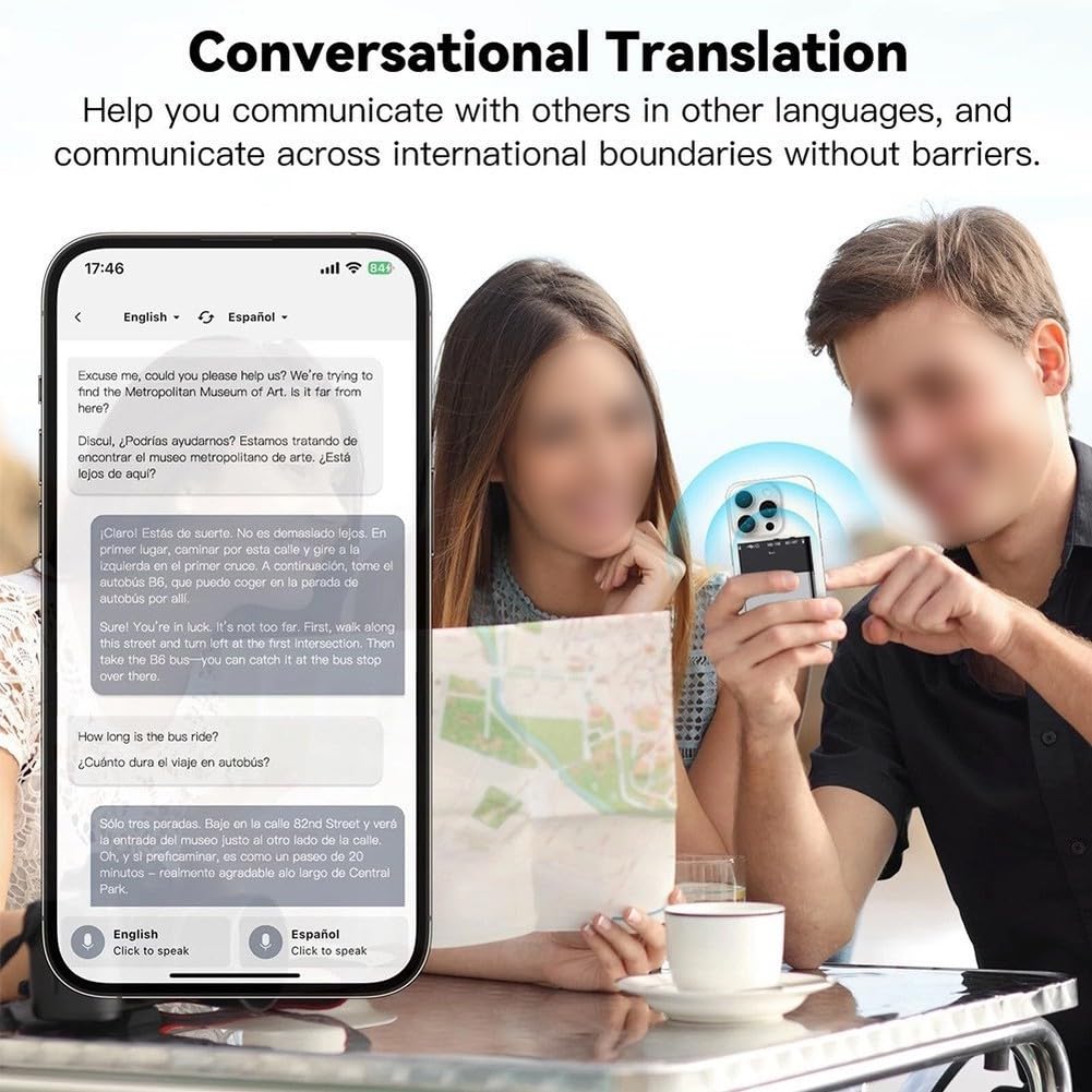 Registratore vocale intelligente AI con 108 lingue, conversione del testo in tempo reale, compatto per compagno per studenti (32 GB)