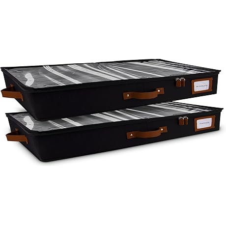 HOMELUX THEORY 2pc Low Profile Under Bed Storage Containers Felt Under Bed Storage Bins