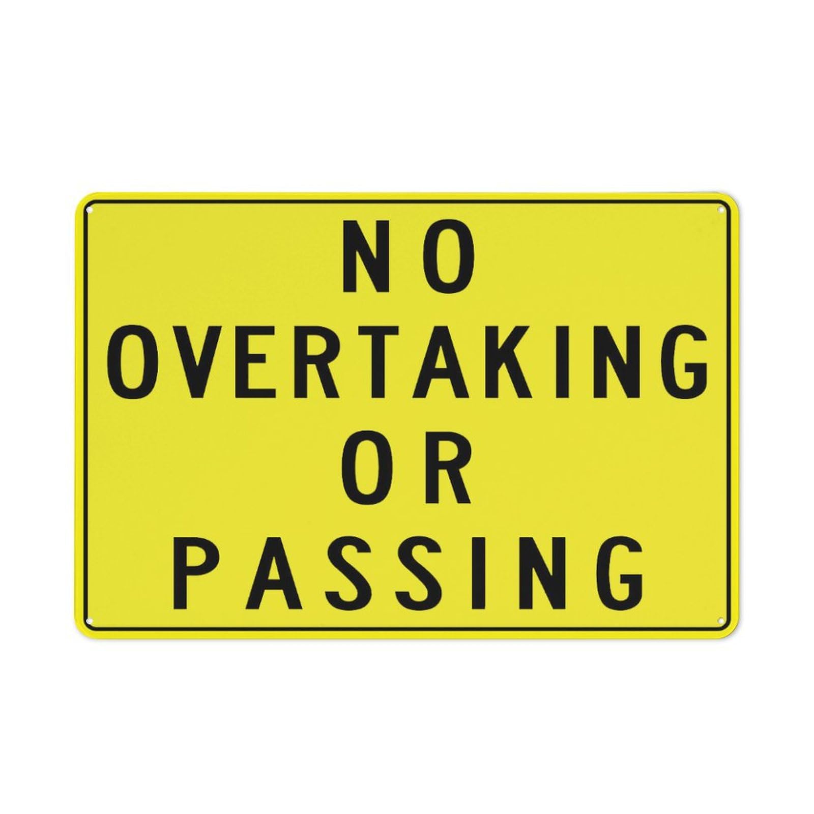 No Overtaking Or Passing Multi Message Reflective Traffic Sign Metal Signs 12X8 Inch Rust Free Aluminum,Uv Ink Printing,Durable/Weatherproof Outdoor For Home