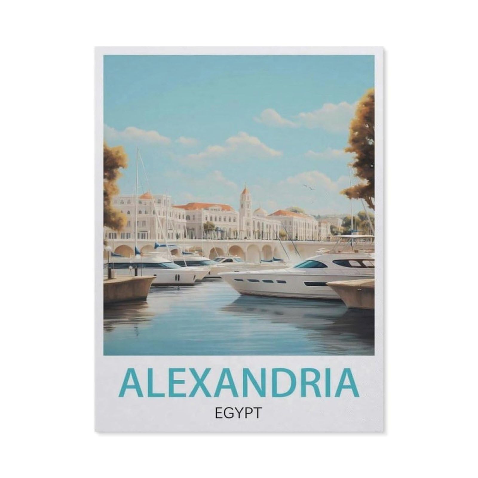 Funny Metal Tin Sign Wall Decor，Alexandria Egypt(15x30cm）