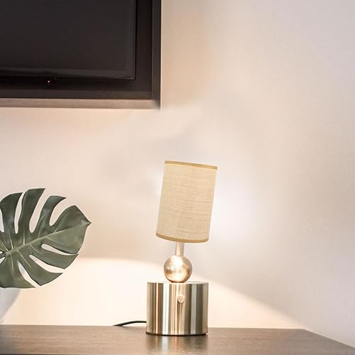 Miniatura 7 de Angoily Pantalla de lámpara de ratán tejida para lámparas de pie de mesa, pantalla de tambor rústica para decoración del hogar, accesorio de