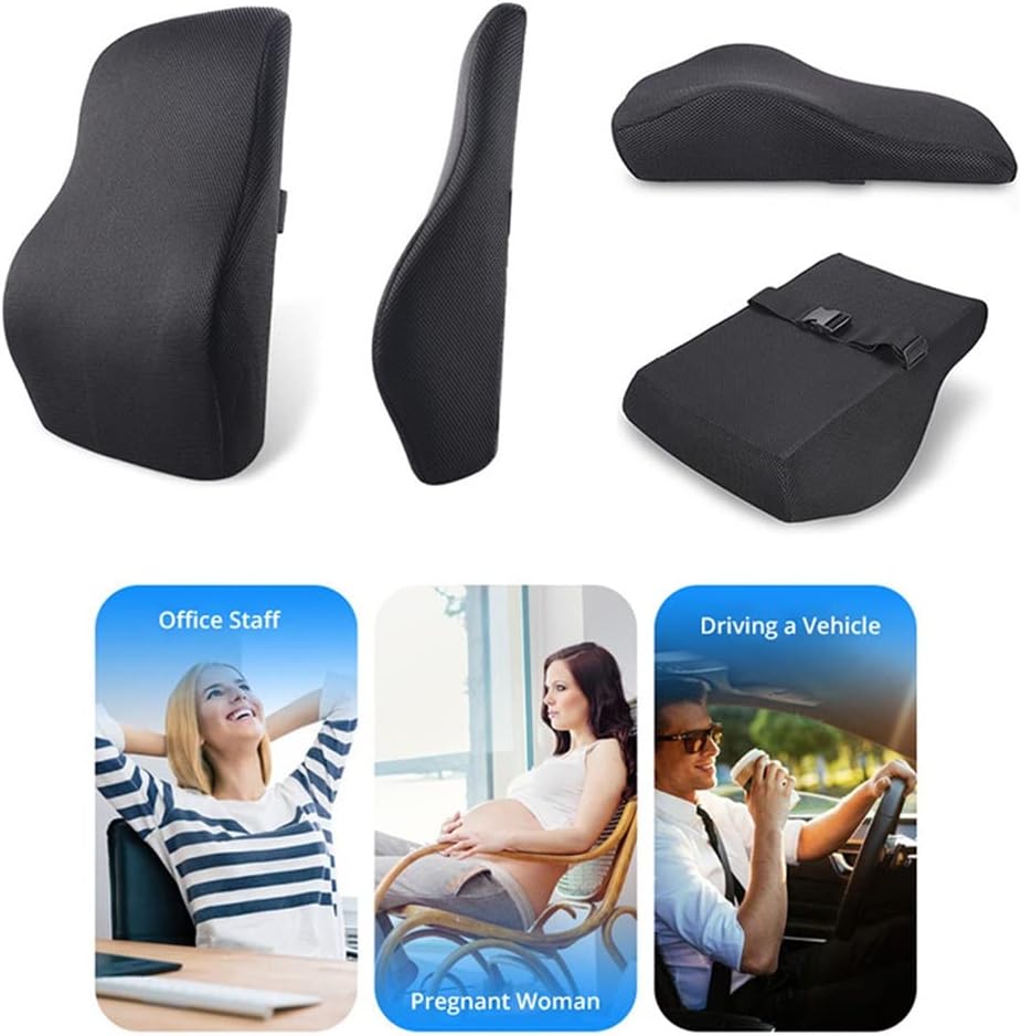 Lumbar Support Pillow; Memory Foam Chair Cushion Supports Lower Back Accessories car Pillow Memory Foam Pillow
