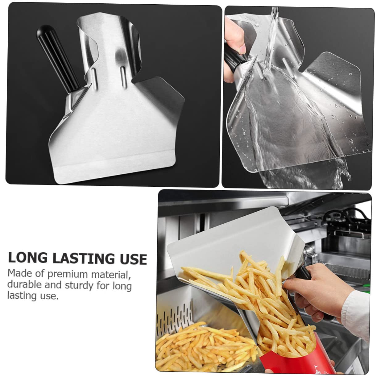 IMIKEYA Paletta in Acciaio Inossidabile Leggera e Facile da Pulire per Imballaggio Farina e Noci, Utensile da Cucina per Uso Domestico e Ristoranti