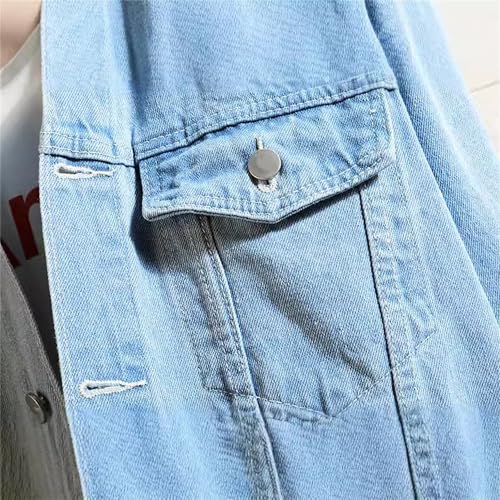 Men's Denim Hoodie Jacket Casual Long Sleeve Button Down Jeans Coat Windproof Hip Hop Trucker Hooded Jackets4