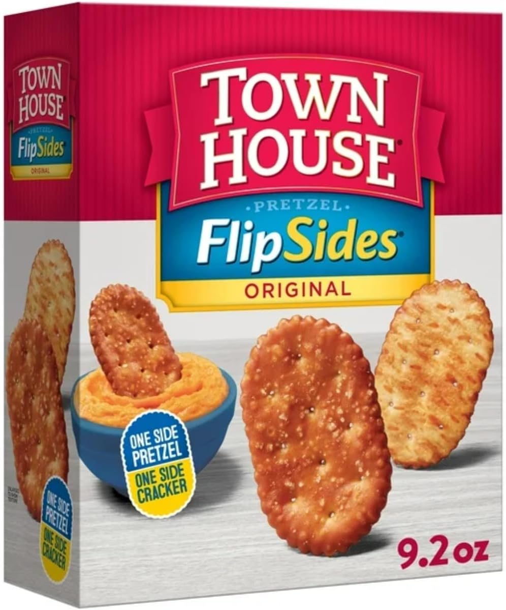 "Keebler Town House FlipSides Pretzel Crackers Original, 9.2 OZ "