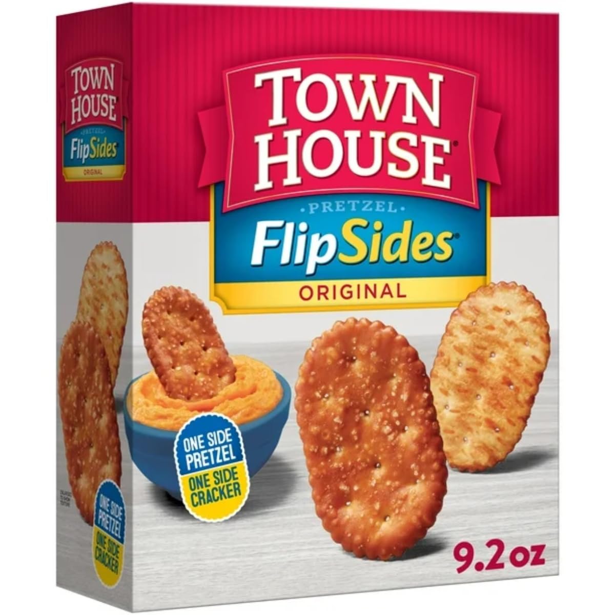 "Keebler Town House FlipSides Pretzel Crackers Original, 9.2 OZ "