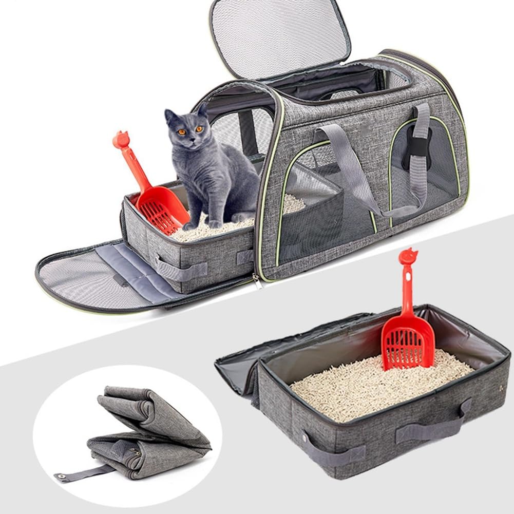 Ginobili Foldable Cat for Travel Litter Tray Leakproof with Zipped Lid Portable Cat Toilet for Hotel Car Outdoors 30 X 30cm - Image 4
