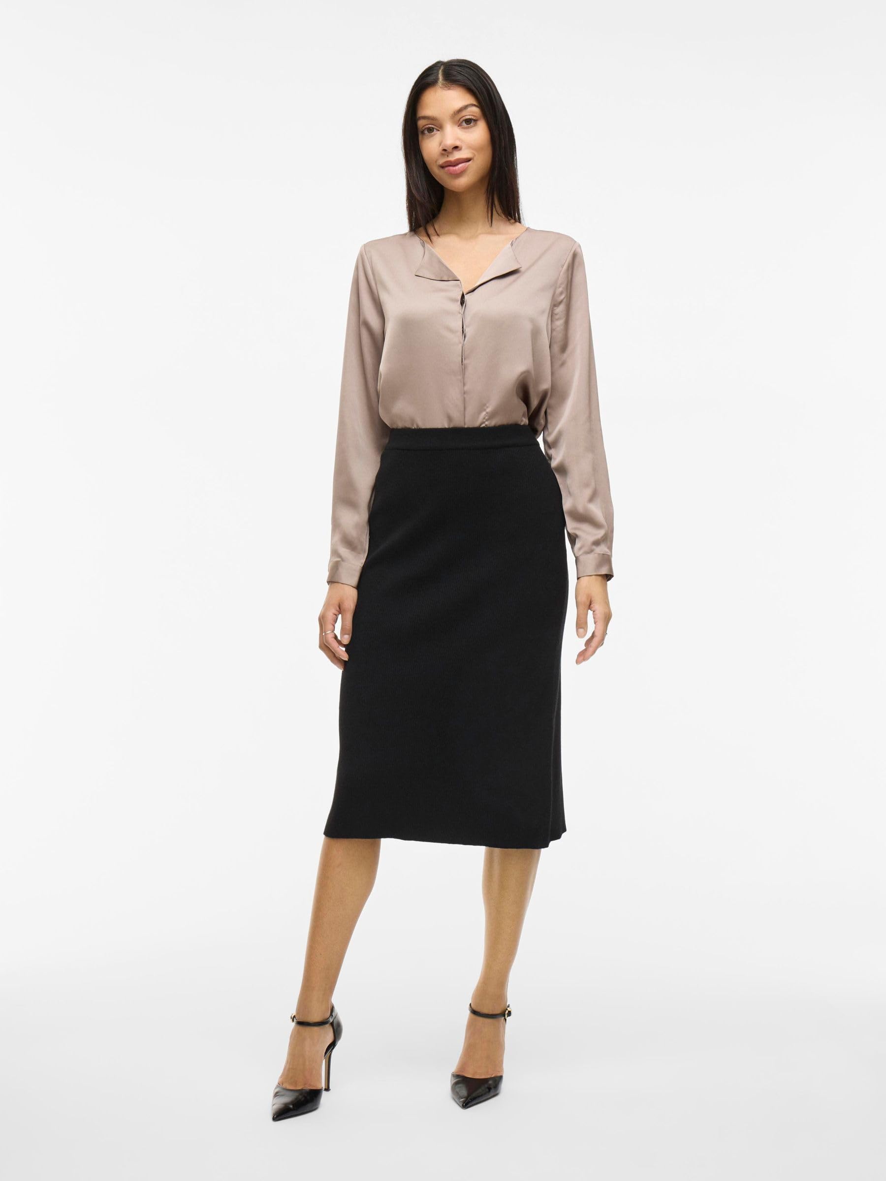 Vila Vicomfy A-Line Knit Skirt- Noos Gonna Midi Donna (Pacco da 1)