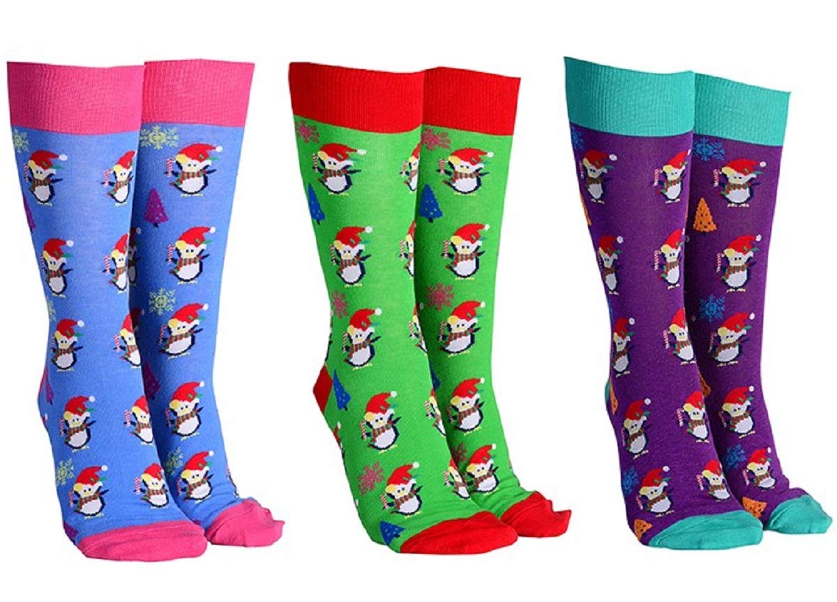 Sock Society Pack Of 3 Novelty Unisex Socks (Xmas Penguin)