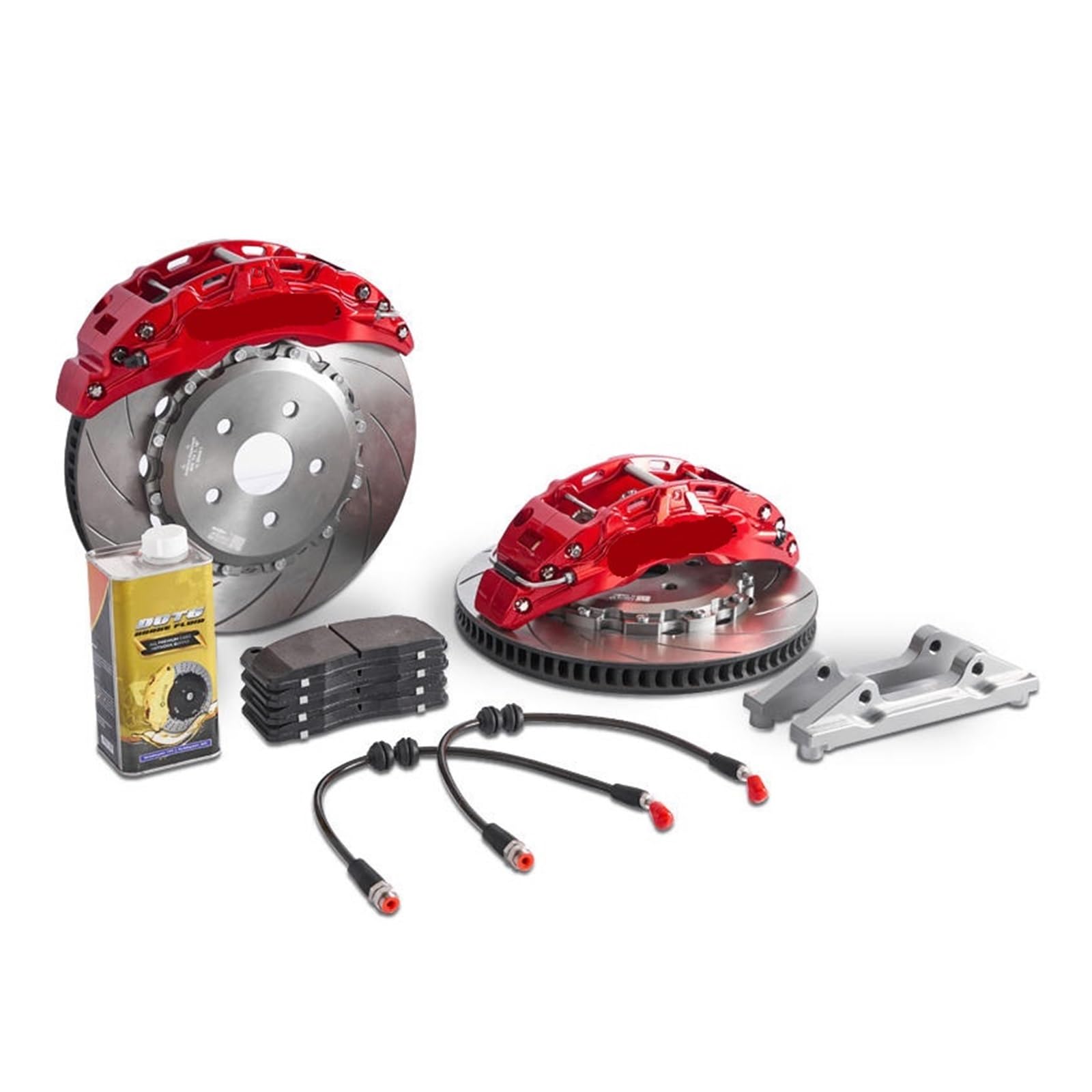 DOQUAMNEX Brake Caliper Big Brake Caliper Kit Modification Brake Systems 6 Pistons Fit for Camry Deposit Car Calipers(Gray)