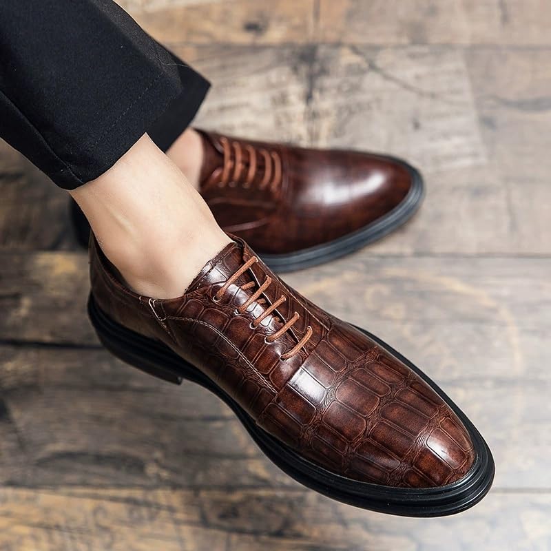Mens Lace-Up Wedding Dress Shoes Business Formal British Style Casual Leather Footwear Youth Groom Suit Oxford2