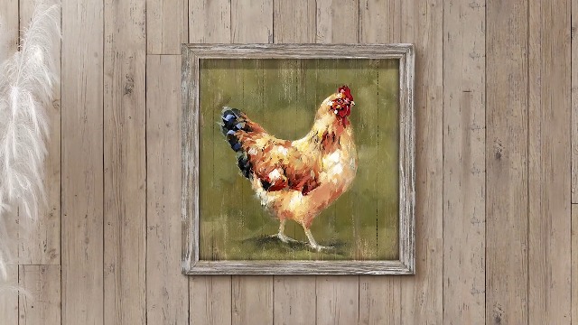 ROOSTER CHICKEN ORIGINAL Oil Painting 12x16 Farm Country Art Sallows $139.00