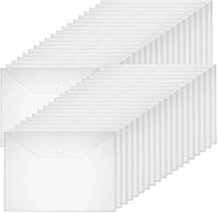 Vista 1 de Honoson 30 sobres transparentes de 11 x 17 pulgadas con cierre a presión, sobres de plástico transparente para carpetas de archivos de documentos