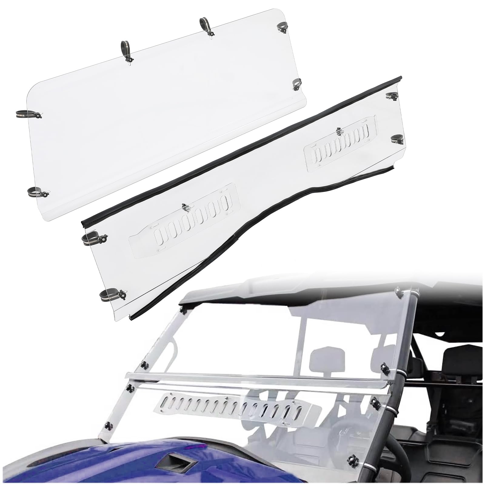 HECASA Windshield Compatible with 2015-2017 ARCTIC CAT HDX 500, HDX 700, HDX 700 CREW, PROWLER 500 HDX, PROWLER 700 HDX Full Clear Vented Windscreen