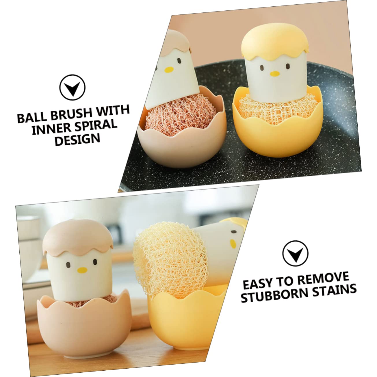 3 Series Cepillos De Limpieza para Cocina Herramientas Prácticas para Fregar Platos Cepillos De Cocina con Cabeza Reemplazable Y Diseño Adorable para Limpieza De 2 Piezas X 3