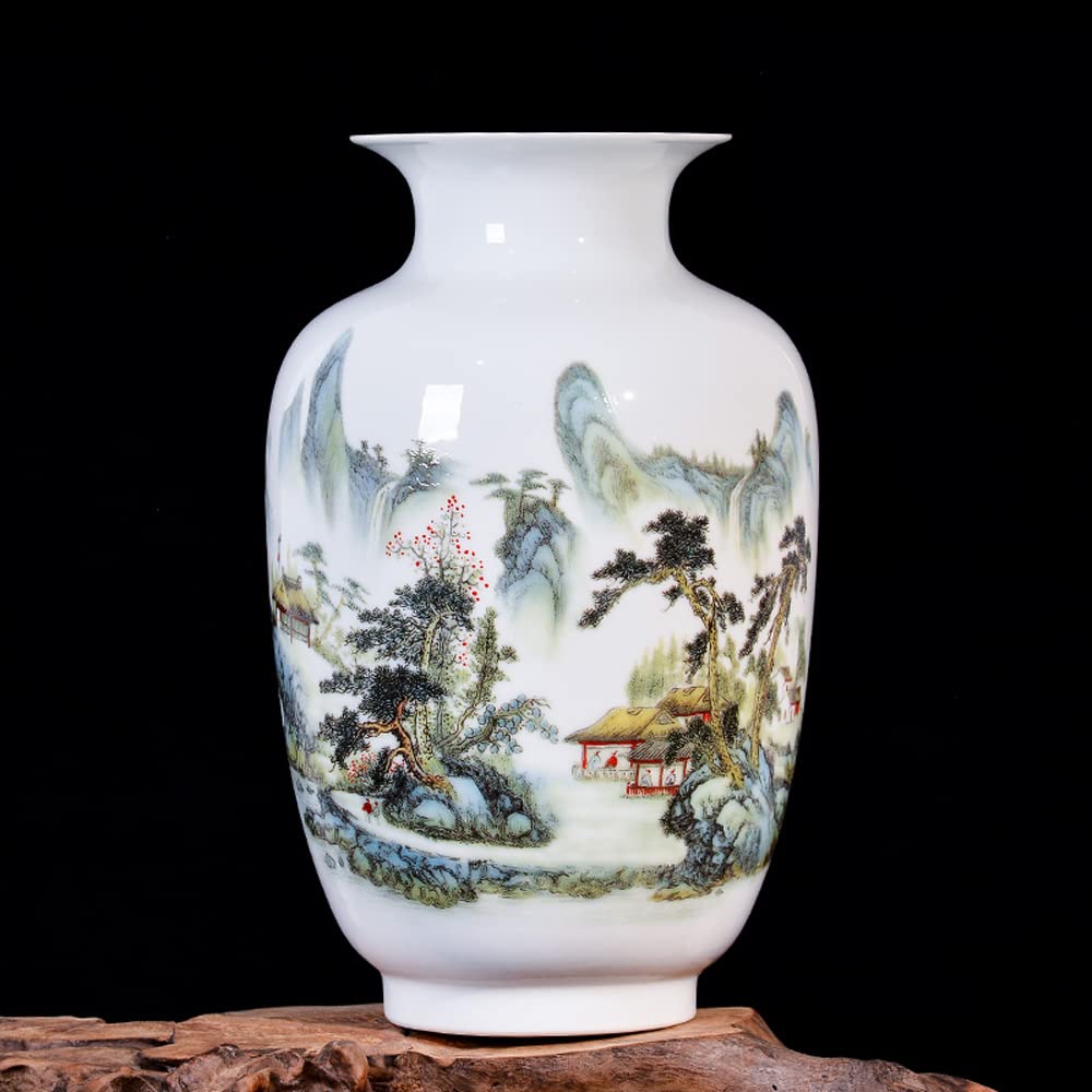 asdchZen Chinoiserie, Powdery, Ceramic Vase, Flower Arrangement, Dried Flower, Chinese Home, Living Room, Tv Cabinet, Decorative Ornaments,M