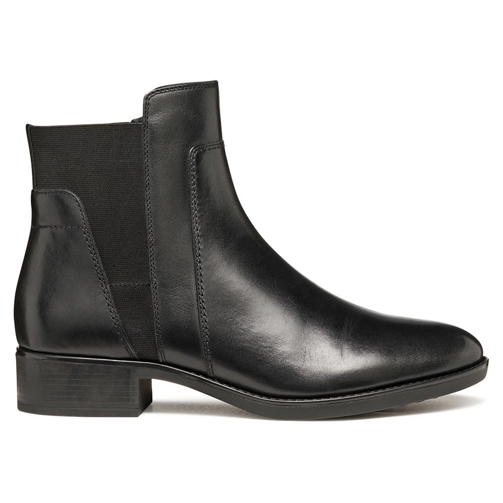 Geox Women D Felicity Ankle Boot, Black, 4 UK