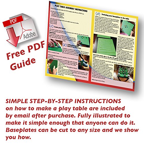 Creative Qt - 4 Building Blocks Baseplates 10"X10" (Blue And Green) For All Major Brands Of Toy Building Sets, Sturdy Stacking Blocks Table Base, Building Bricks Play Table Top For Creative Structures #TOP2