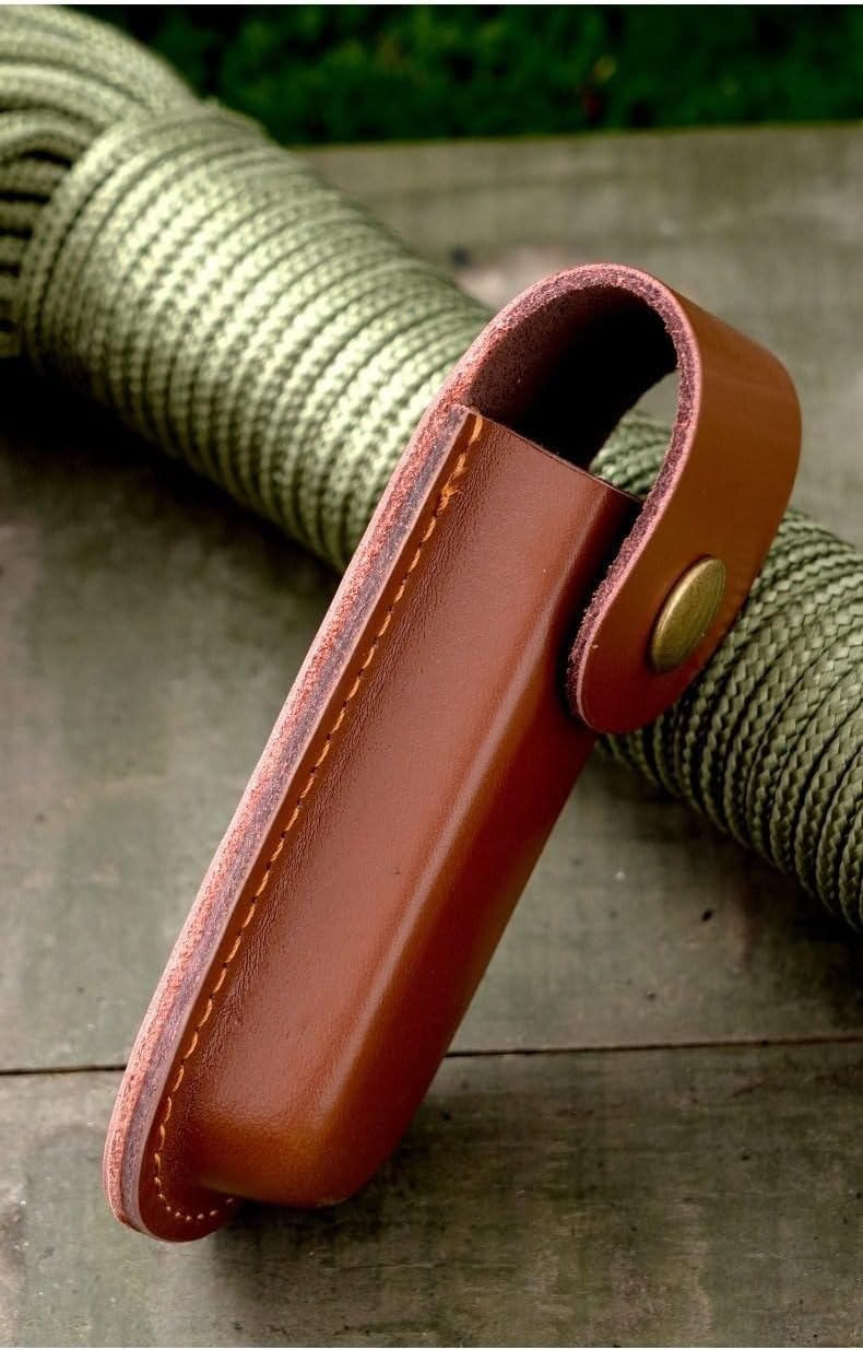 1PC Leather Knife Sheath with Belt Loop and Snap Closure, Handmade Protective Case Fits for Home, Outdoor