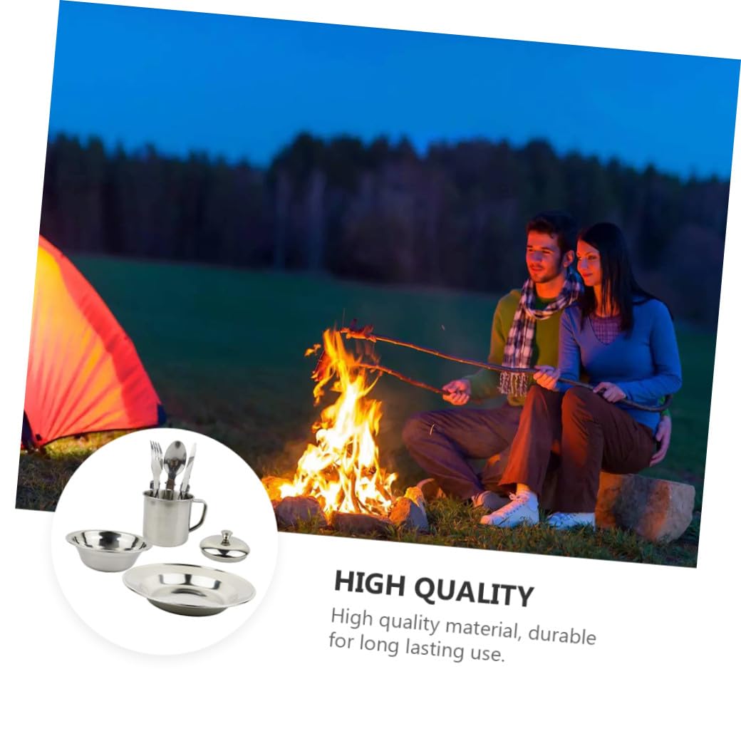 TOYANDONA Casseroles Inoxydable pour Camping Ustensiles de Cuisine Portables pour Activités Extérieures Kit de Vaisselle de Camping Personnes